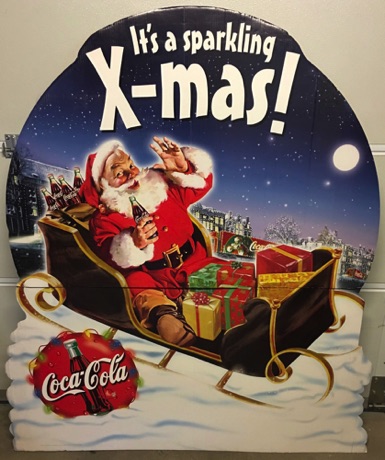 04642-3 € 12,50 Coca cola karton kerstman in arreslee 155x123 cm.jpeg